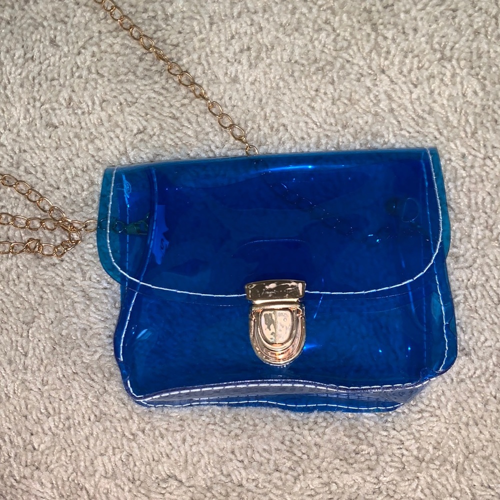 Blue plastic see through